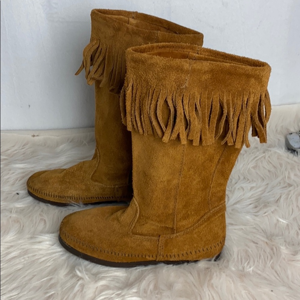 Vintage Minnetonka Festival Suede Fringe Boots